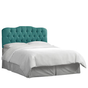Skyline Furniture Tufted Linen Fabric Upholstered King Size Headboard - Laguna, Blue, hires