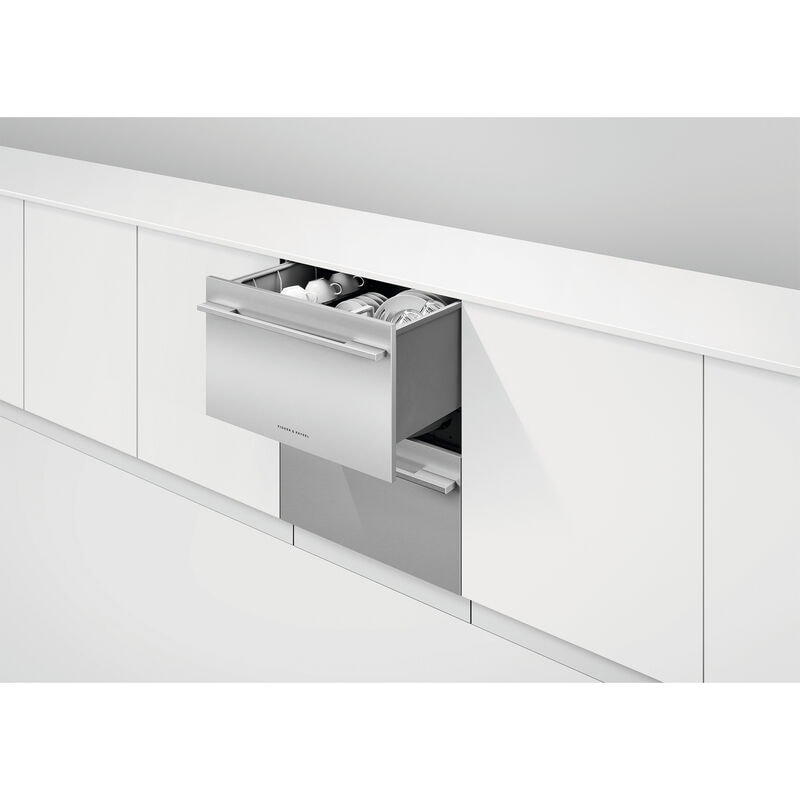 Fisher & Paykel Series 9 24 in. Smart Double Drawer with Top Control & 43 dBa Sound Level - Custom Panel Ready, , hires