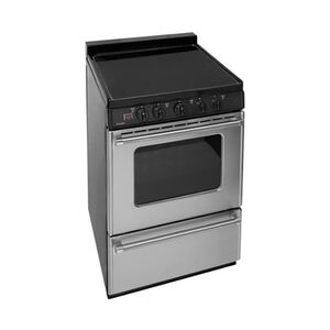 Premier 24 in. 3.0 cu. ft. Oven Freestanding Electric Range with 4 Smoothtop Burners - Stainless Steel, , hires