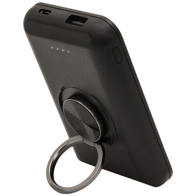 Helix MagWireless 5,000 mAh Portable Battery Pack with ring stand - Black | ETHMAGPB5