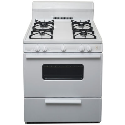 Premier 30 in. 3.9 cu. ft. Oven Freestanding Gas Range with 4 Sealed Burners - White | SMK290OP