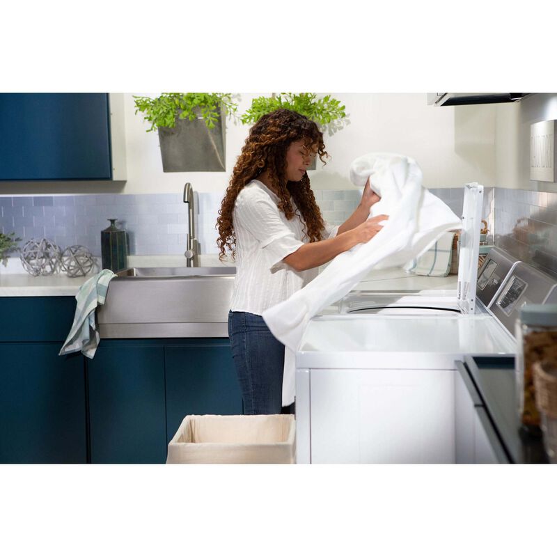 Speed Queen DR7 27 in. 7.0 cu. ft. Gas Dryer with Pet Plus Cycle, Sensor Dry, Sanitize & Steam Cycle - White, White, hires