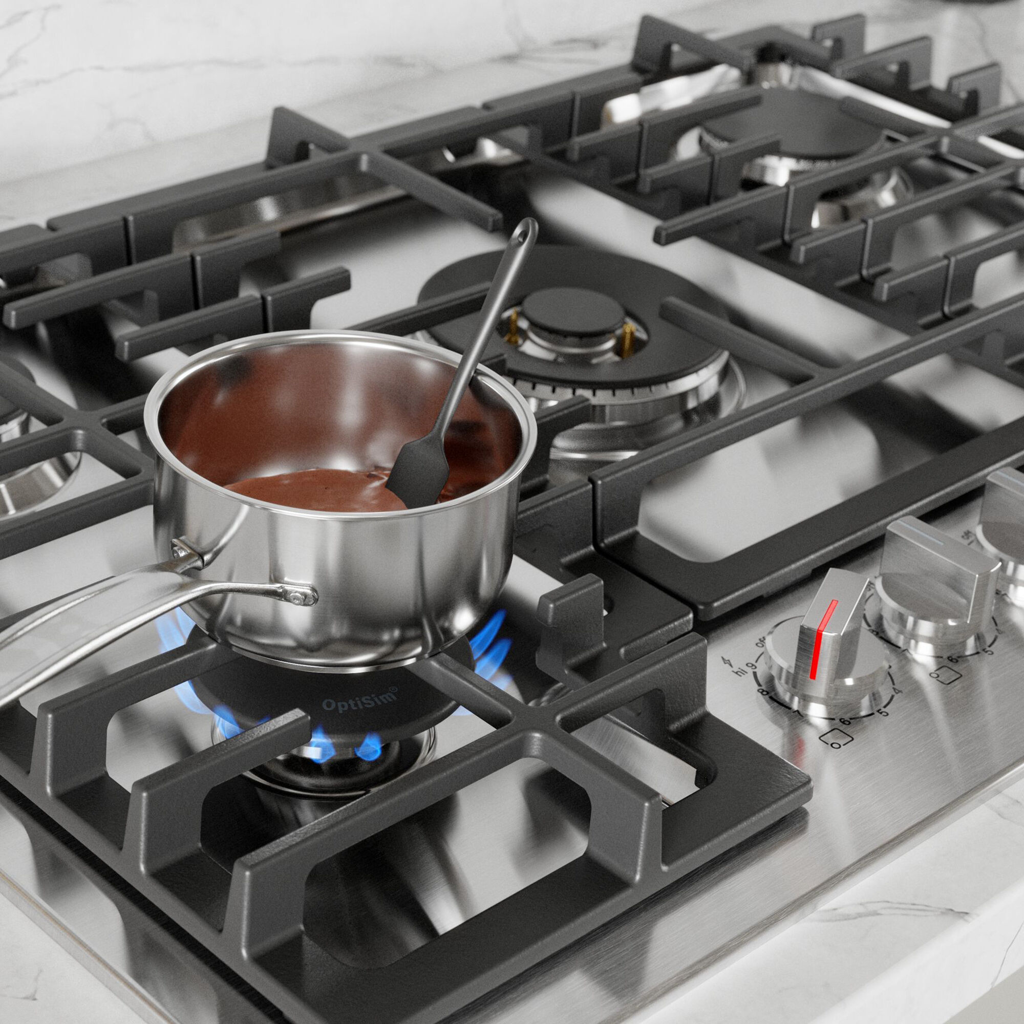 Bosch 800 Series 30 in. 5 Burner Natural Gas Cooktop with Simmer Burner Power Burner Stainless Steel