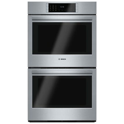 Bosch Benchmark Series 30" 9.2 Cu. Ft. Electric Double Wall Oven with True European Convection & Self Clean - Stainless Steel | HBLP651UC