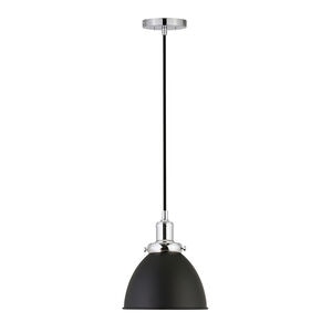 Hudson & Canal Madison 8 in. Pendant with Polished Nickel Fixture - Blackened Bronze Shade, , hires