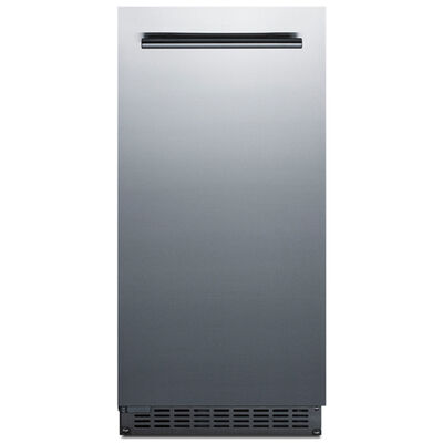 Summit 15 in. Ice Maker with 26 Lbs. Ice Storage Capacity & Clear Ice Technology - Stainless Steel | BIM68OSGDRLH
