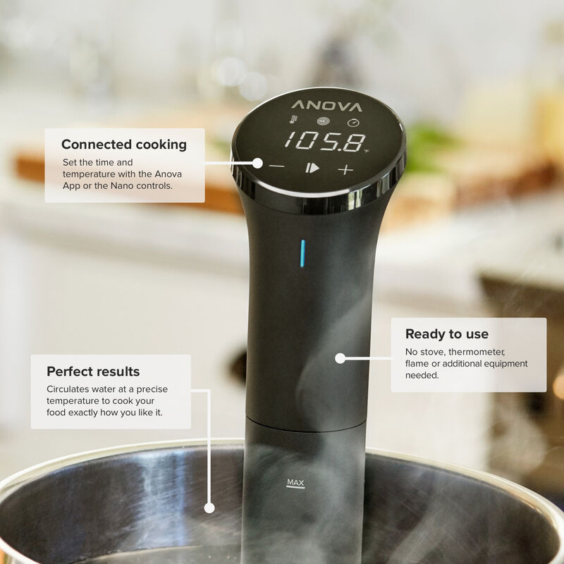 Anova Precision Cooker Nano Sous Vide with 8L/Min Flow Rate, & App Control - Black P.C. Richard & Son