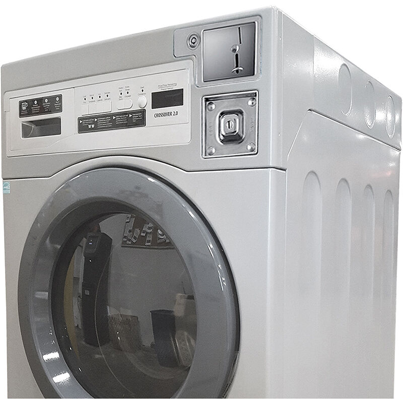 Crossover Encore Commercial Laundry 27 in. 3.5 cu. ft. Front Load Washer with Coin Operation & OPL/Card Ready - Stainless Steel, , hires