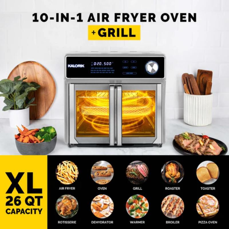 Kalorik MAXX 26 Quart Digital Air Fryer Oven Grill - Stainless Steel, , hires