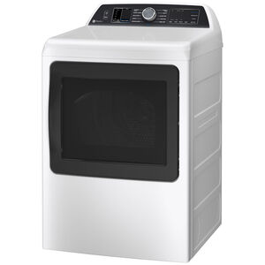 GE Profile 27 in. 7.4 cu. ft. Smart Gas Dryer with Aluminized Alloy Drum, Sensor Dry, Sanitize & Steam Cycle - White, White, hires