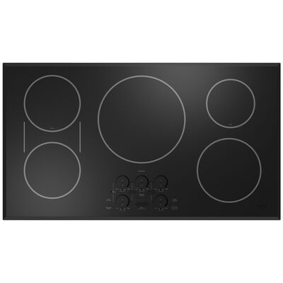 Cafe 36 in. 5-Burner Smart Induction Cooktop with Simmer Burner & Power Burner - Black | CHP90361TBB
