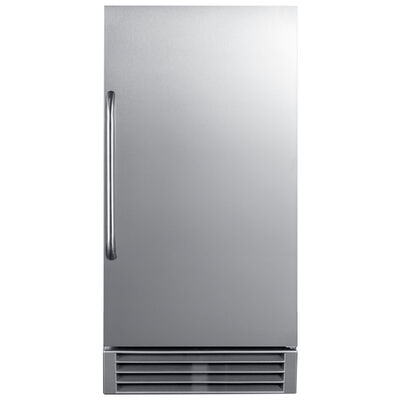 Summit 15 in. Ice maker with 25 Lbs. Ice Storage Capacity, Clear Ice Technology & Digital Control - Stainless Steel | BIM44GCSSARH
