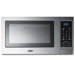 Summit 19 in. 0.9 cu.ft Countertop Microwave with 11 Power Levels - Stainless Steel, , hires