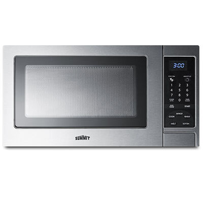 Summit 19 in. 0.9 cu.ft Countertop Microwave with 11 Power Levels - Stainless Steel | SCM853