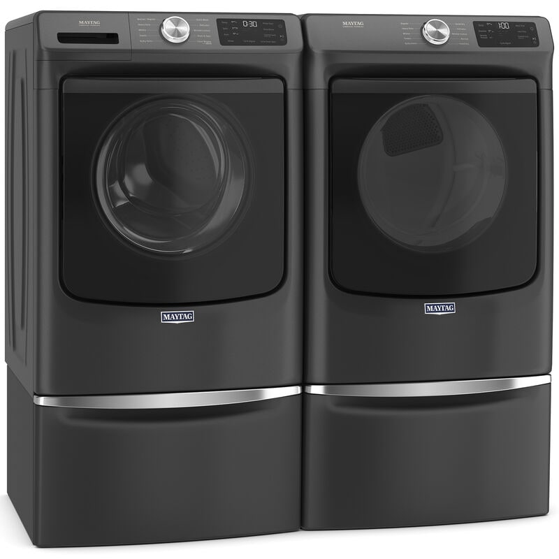 Maytag 27 in. 7.3 cu. ft. Front Loading Gas Dryer with 10 Dryer Programs, 7 Dry Options, Wrinkle Care & Sensor Dry - Volcano Black, , hires