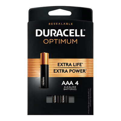 Duracell Optimum AAA Alkaline Extra Life Batteries - 4 Pack | OPT2400B4