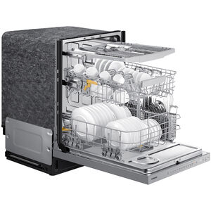 Samsung Bespoke 24 in. Top Control Smart Dishwasher with 42 dBa Sound Level, 3rd-Rack, Smart Dry & Pocket - White Glass, White Glass, hires