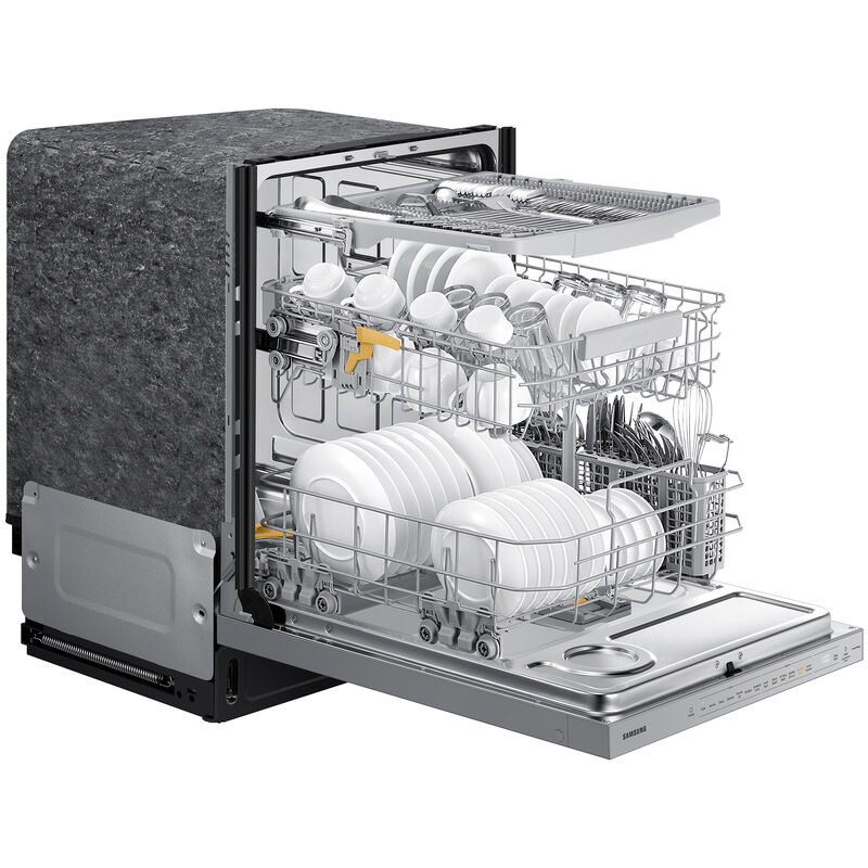 Samsung Bespoke 24 in. Top Control Smart Dishwasher with 42 dBa Sound Level, 3rd-Rack, Smart Dry & Pocket - White Glass, White Glass, hires