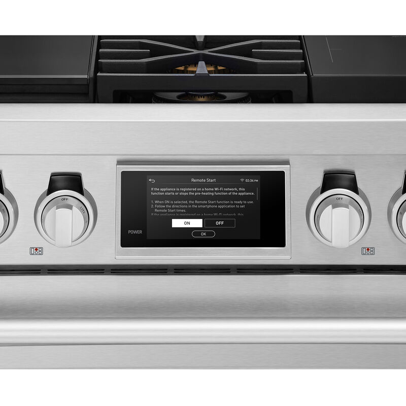 Signature Kitchen Suite 36 in. 6.3 cu. ft. Smart Standard Convection Steam Dual Fuel Range with 2 Sealed & 2 Induction Burners - Stainless Steel, , hires