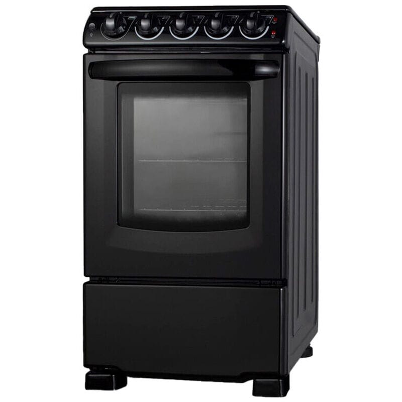 Summit 20 in. 2.3 cu. ft. Electric Range with Smoothtop Burners - Black, , hires