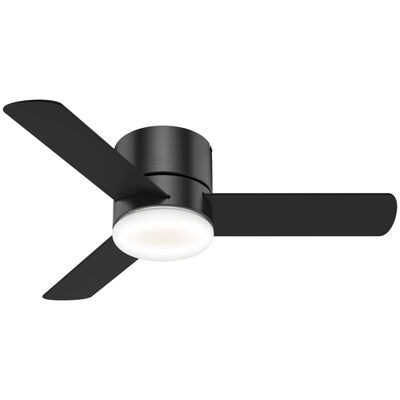 Hunter Minimus 44 in. Low Profile Ceiling Fan with LED Light Kit and Handheld Remote - Matte Black | 59453