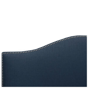 Skyline King Nail Button Bed in Linen - Navy, Navy, hires