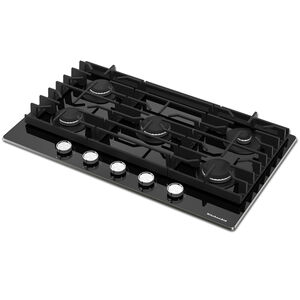 KitchenAid 36 in. 5-Burner Natural Gas Cooktop with Simmer Burner & Power Burner - Black, , hires
