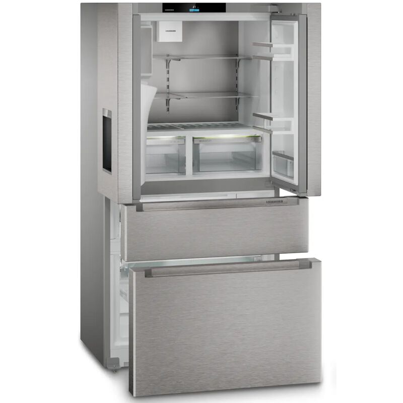 Liebherr Plus Series 36 in. 19.0 cu. ft. Smart Counter Depth 4-Door French Door Refrigerator with Ice & Water Dispenser - Stainless Steel, , hires