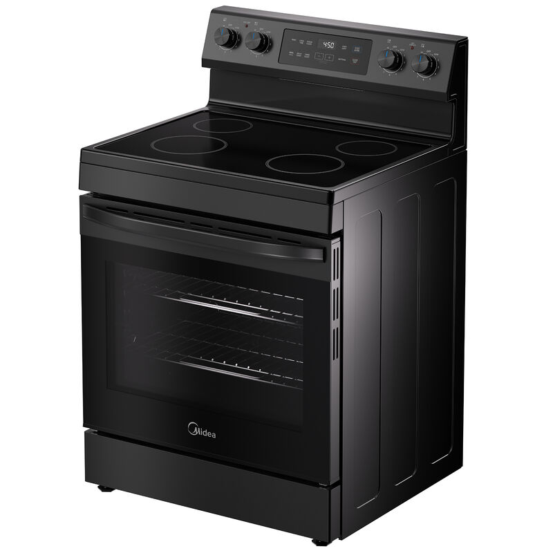 Midea 30 in. 6.3 cu. ft. Electric Range with Radiant Burners - Black, Black, hires