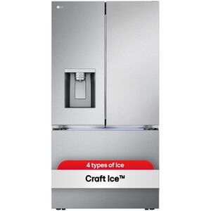 LG 36 in. 25.5 cu. ft. Smart Counter Depth French Door Refrigerator with External Ice & Water Dispenser, 4 types of Ice and Pocket Doors - PrintProof Stainless Steel, PrintProof Stainless Steel, hires