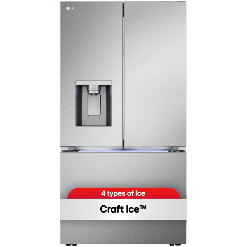 LG 36 in. 25.5 cu. ft. Smart Counter Depth French Door Refrigerator with External Ice & Water Dispenser, 4 types of Ice and Pocket Doors - PrintProof Stainless Steel, PrintProof Stainless Steel, hires