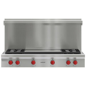 Wolf 48 in. Liquid Propane Gas Cooktop with 4 Sealed Burners & Griddle - Stainless Steel, , hires