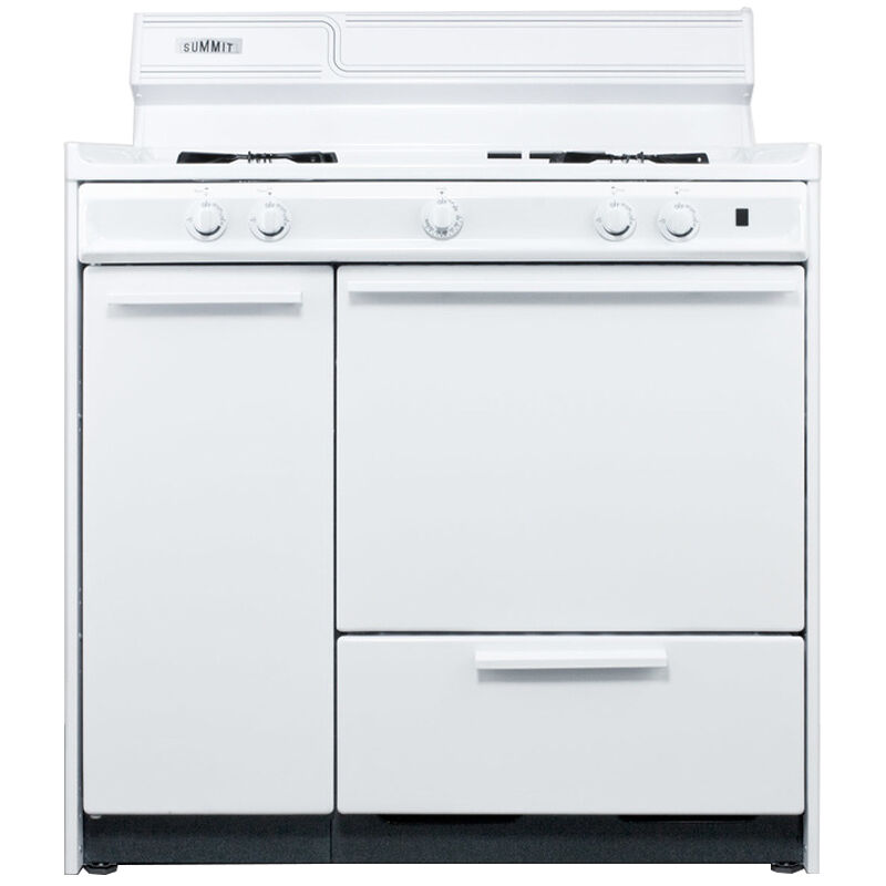 Summit 36 in. 2.9 cu. ft. Oven Freestanding Natural Gas Range with 4 Open Burners - White, , hires