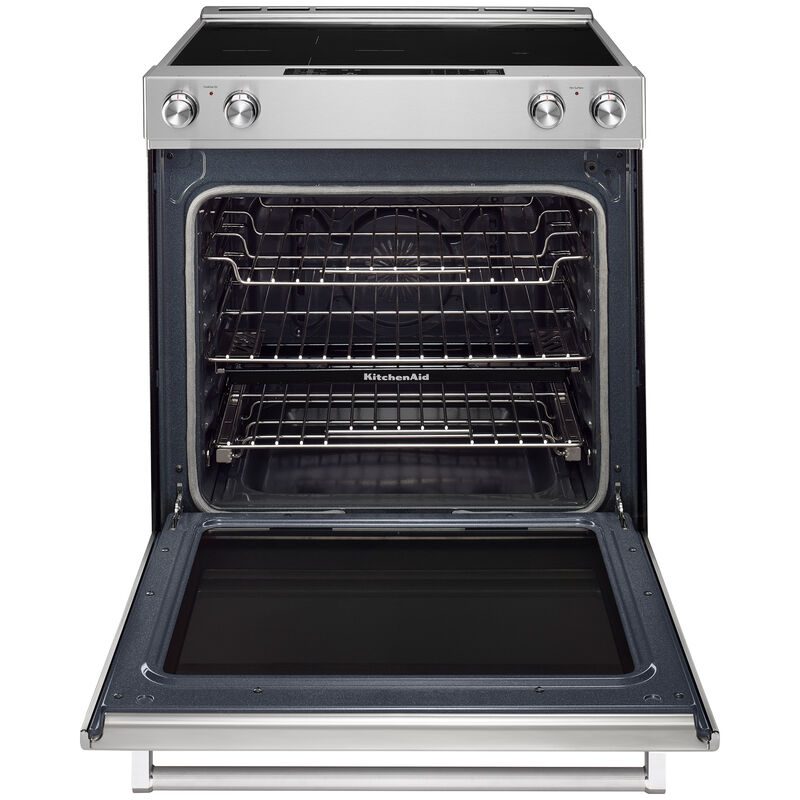 KitchenAid 30 in. 7.1 cu. ft. True European Convection Slide-In Electric Range with Radiant Burners - Stainless Steel, Stainless Steel, hires