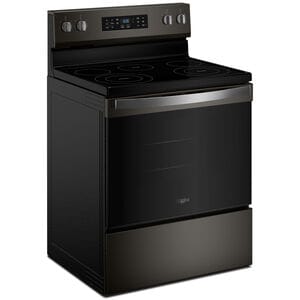 Whirlpool 30 in. 5.3 cu. ft. Air-Fry Standard Convection Electric Range with Radiant Burners - Black Stainless, , hires