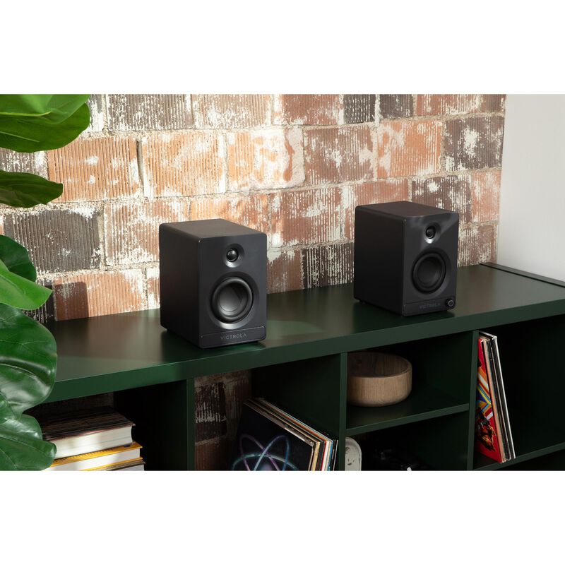 Victrola Tempo Bluetooth Bookshelf Speakers - Black, , hires