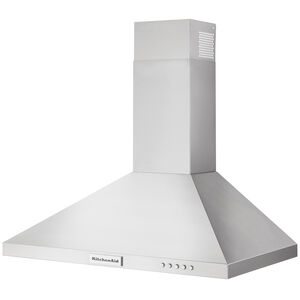 KitchenAid 30 in. Canopy Pro Style Range Hood with 3 Speed Settings, 400 CFM, Convertible Venting & 3 LED Lights - Stainless Steel, , hires
