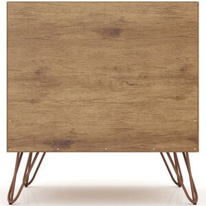 Manhattan Comfort Rockefeller Mid-Century Modern 1-Drawer Nightstand Rose Pink, Pink, hires