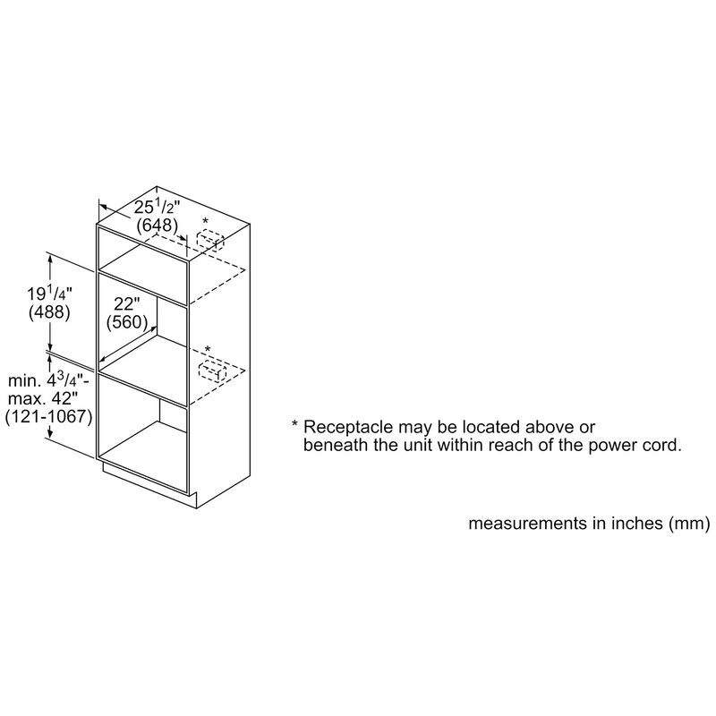 Bosch 800 Series 27 in. 1.6 cu. ft. 1000W Built-In Microwave with Convection & Sensor Cooking - Stainless Steel, , hires