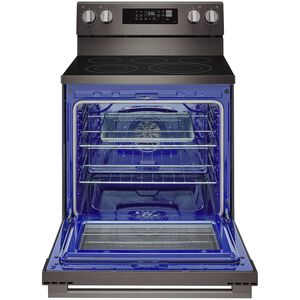 LG 30 in. 6.3 cu. ft. Smart Air-Fry True European Convection Electric Range with Radiant Burners - Black Stainless Steel, , hires