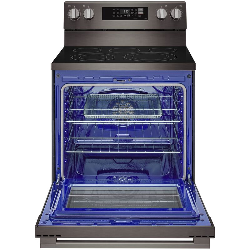 LG 30 in. 6.3 cu. ft. Smart Air-Fry True European Convection Electric Range with Radiant Burners - Black Stainless Steel, , hires