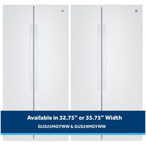 GE 36 in. 28.5 cu. ft. Garage-Ready Side-by-Side Refrigerator - White, White, hires