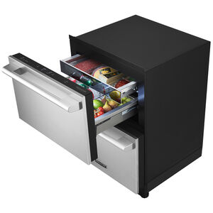 Signature Kitchen Suite 24 in. 3.4 cu. ft. Smart Double Refrigerator & Freezer Drawer - Custom Panel Ready, , hires