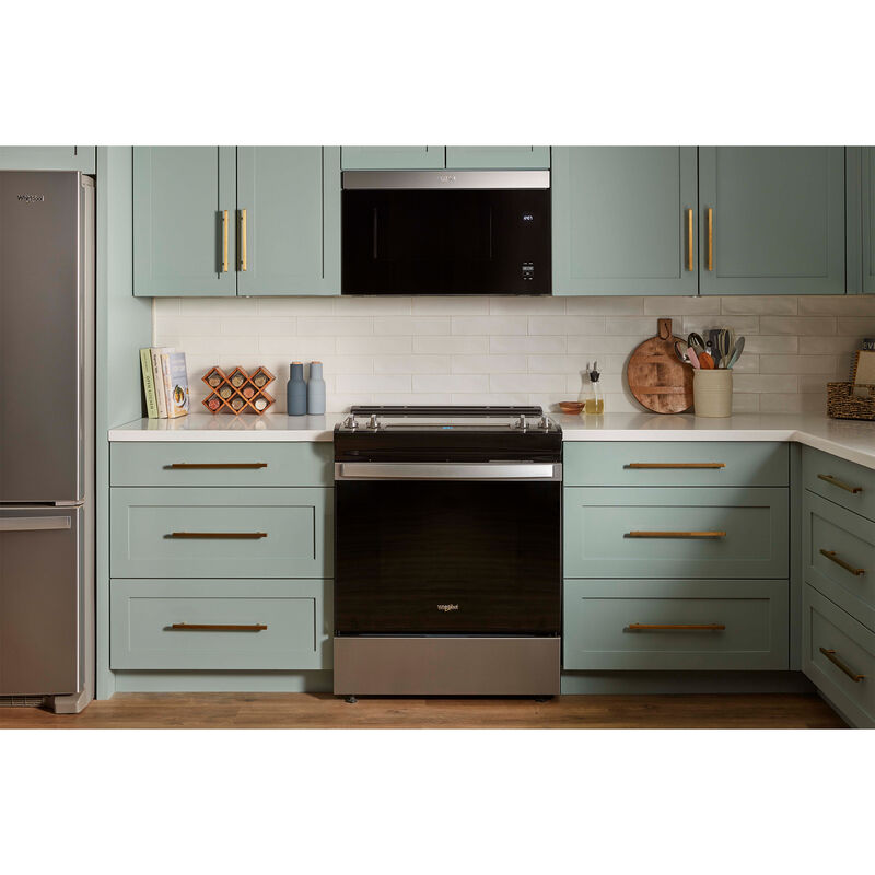 Whirlpool 30 in. 1.1 cu. ft. Over-the-Range Microwave with 10 Power Levels, 300 CFM & Sensor Cooking Controls - Fingerprint Resistant Stainless Steel, Fingerprint Resistant Stainless, hires