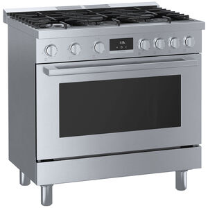 Bosch 800 Series 36 in. 3.4 cu. ft. Standard Convection Gas Range with 6 Sealed Burners - Stainless Steel, , hires