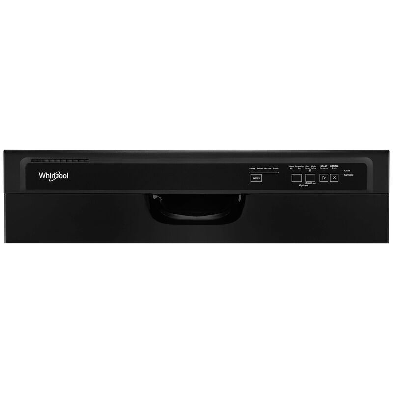 Whirlpool 24 in. Front Control Dishwasher with 57 dBa Sound Level & Pocket - Black, Black, hires