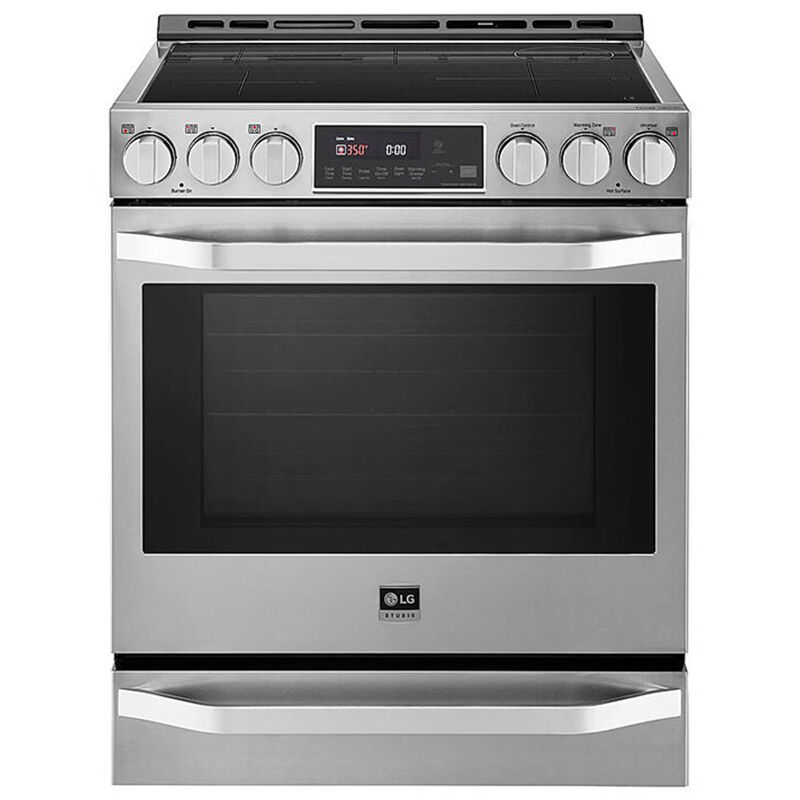 LG Studio 30 in. 6.3 cu. ft. Smart Convection Oven Slide-In Electric Range with 5 Induction Zones - Stainless Steel (Open Box Excellent Condition), , hires