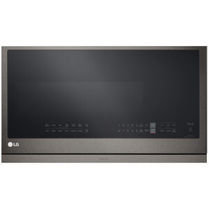 LG 30 in. 2.1 cu. ft. Over-the-Range Microwave with 10 Power Levels, 400 CFM & Sensor Cooking Controls - Print Proof Black Stainless Steel, PrintProof Black Stainless Steel, hires