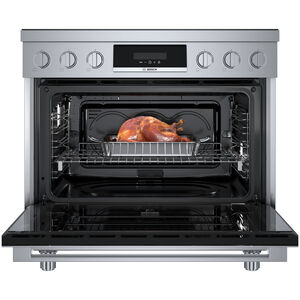 Bosch 800 Series 36 in. 3.7 cu. ft. True European Convection Electric Range with 5 Induction Burners - Stainless Steel, , hires