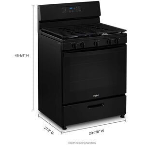 Whirlpool 30 in. 5.1 cu. ft. Gas Range with 5 Sealed Burners - Black, Black, hires